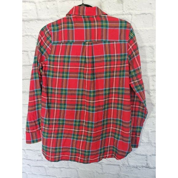 Old Navy Button Front S Womens Plaid Long Sleeve Collared Christmas Party Casual - Picture 3 of 4